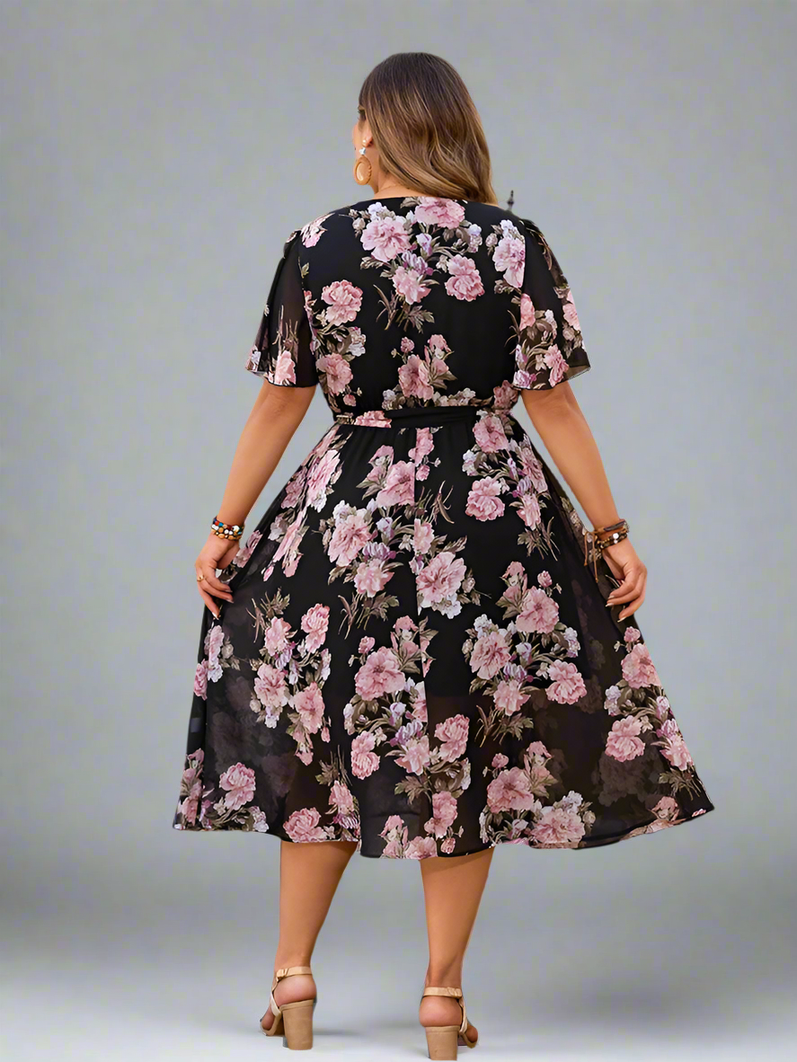 Dress ~ Short Sleeve Floral with Belt