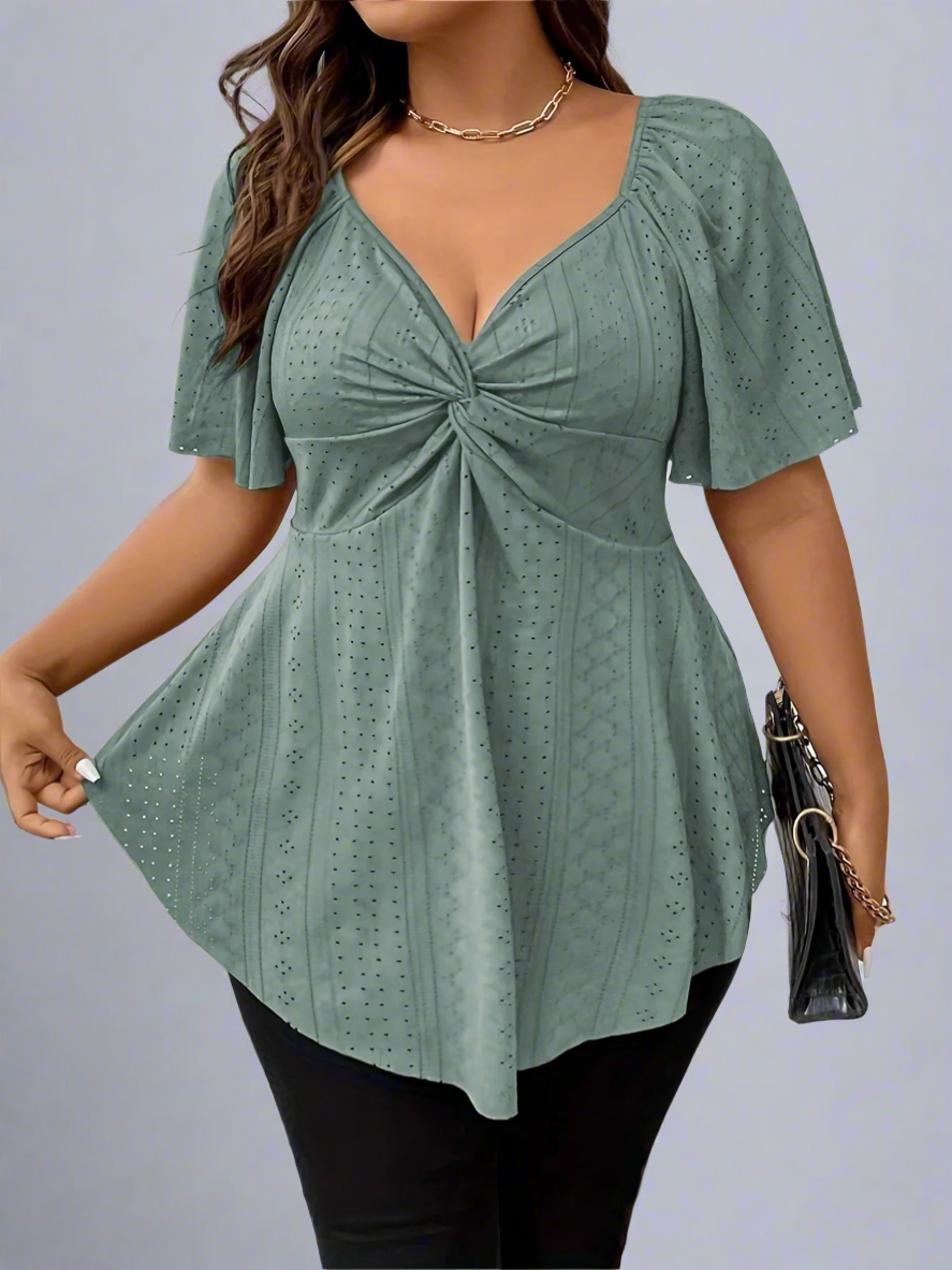 Top ~ Twisted Knot Neckline