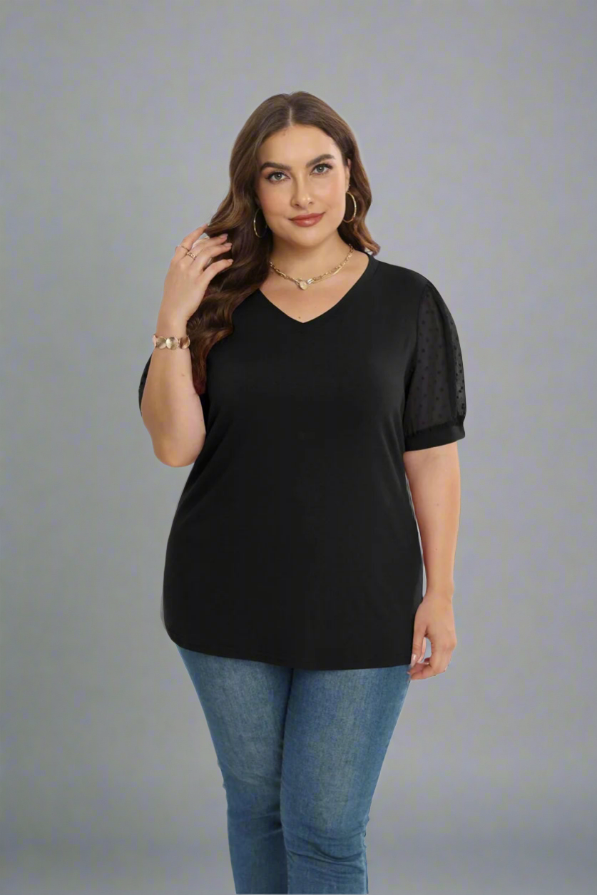 Top ~ Swiss Dot Sleeve
