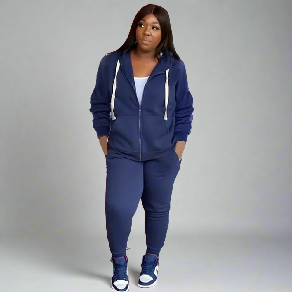 Tracksuit ~ 2 Piece Hooded Zipper Top