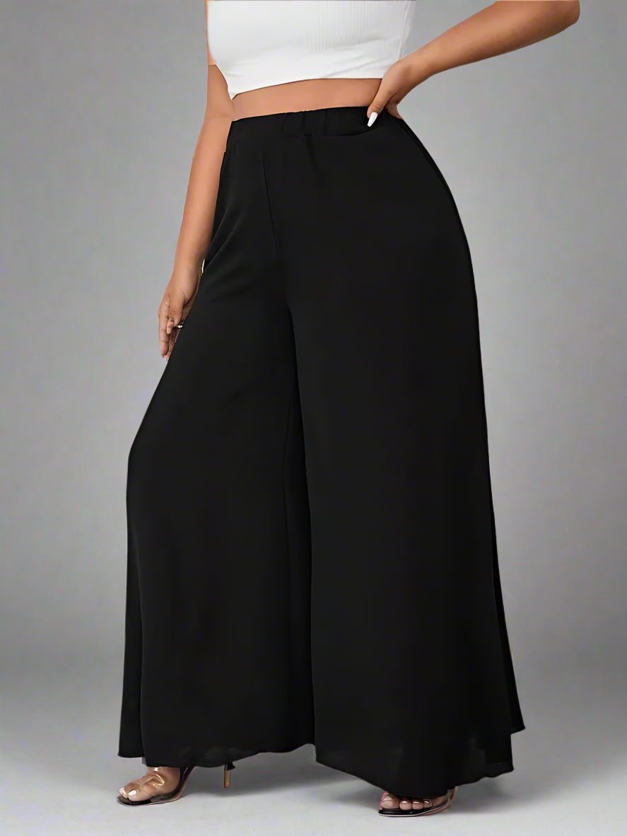 Bottoms ~ Elastic Waist Wide-leg Pants