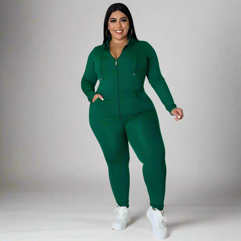Tracksuit ~ 2 Piece ~ Hooded Zipper Top