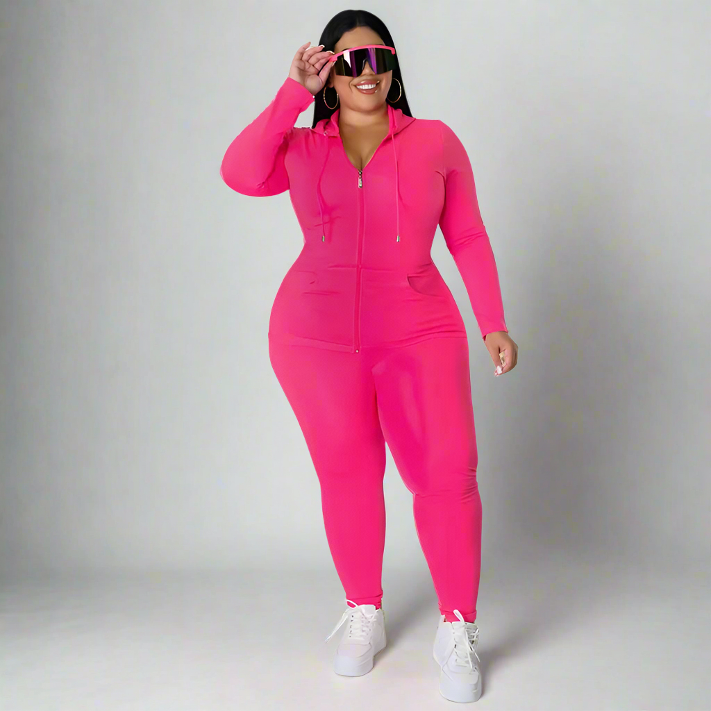 Tracksuit ~ 2 Piece ~ Hooded Zipper Top
