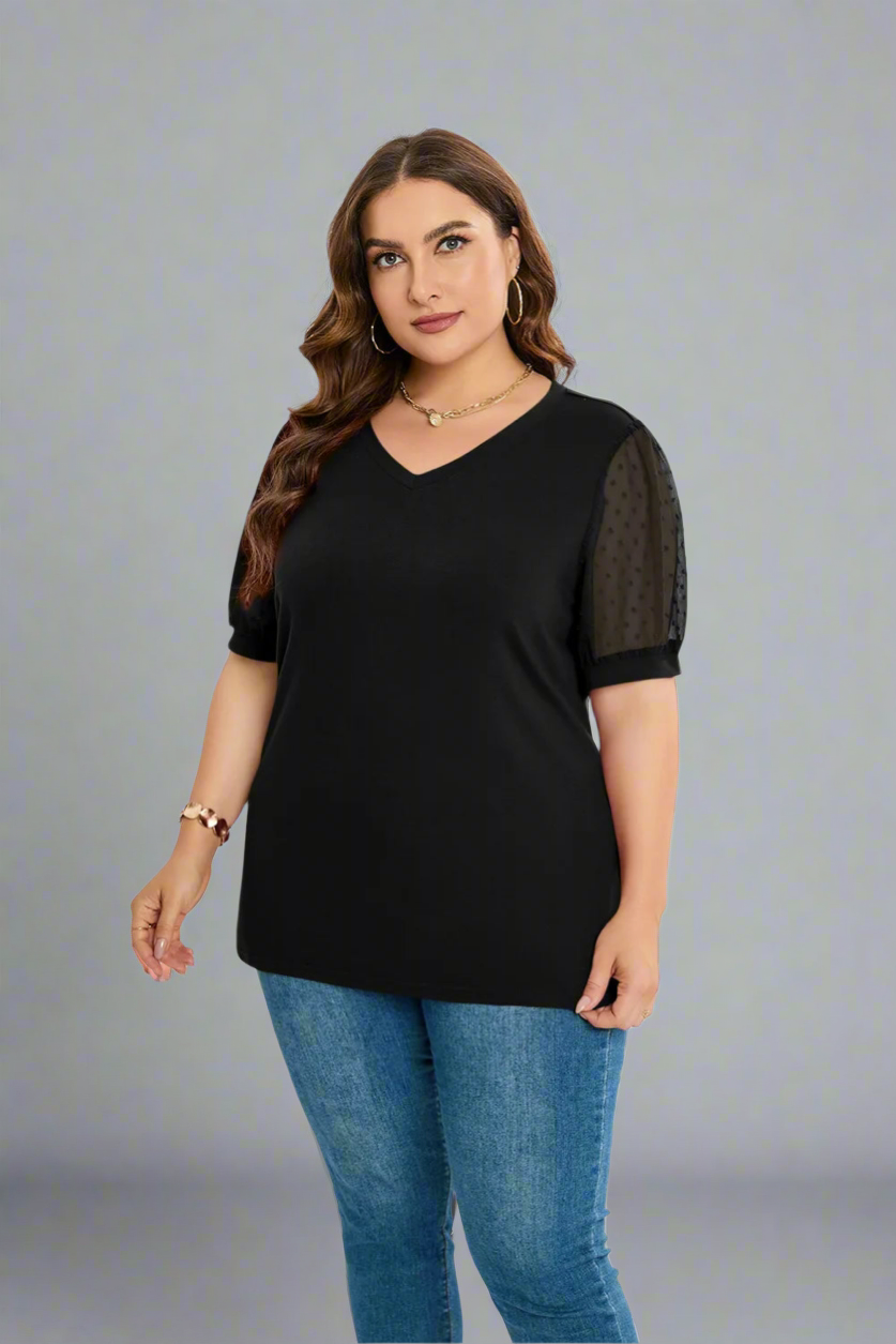 Top ~ Swiss Dot Sleeve