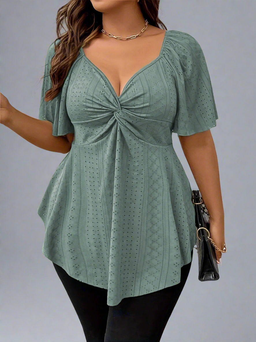 Top ~ Twisted Knot Neckline