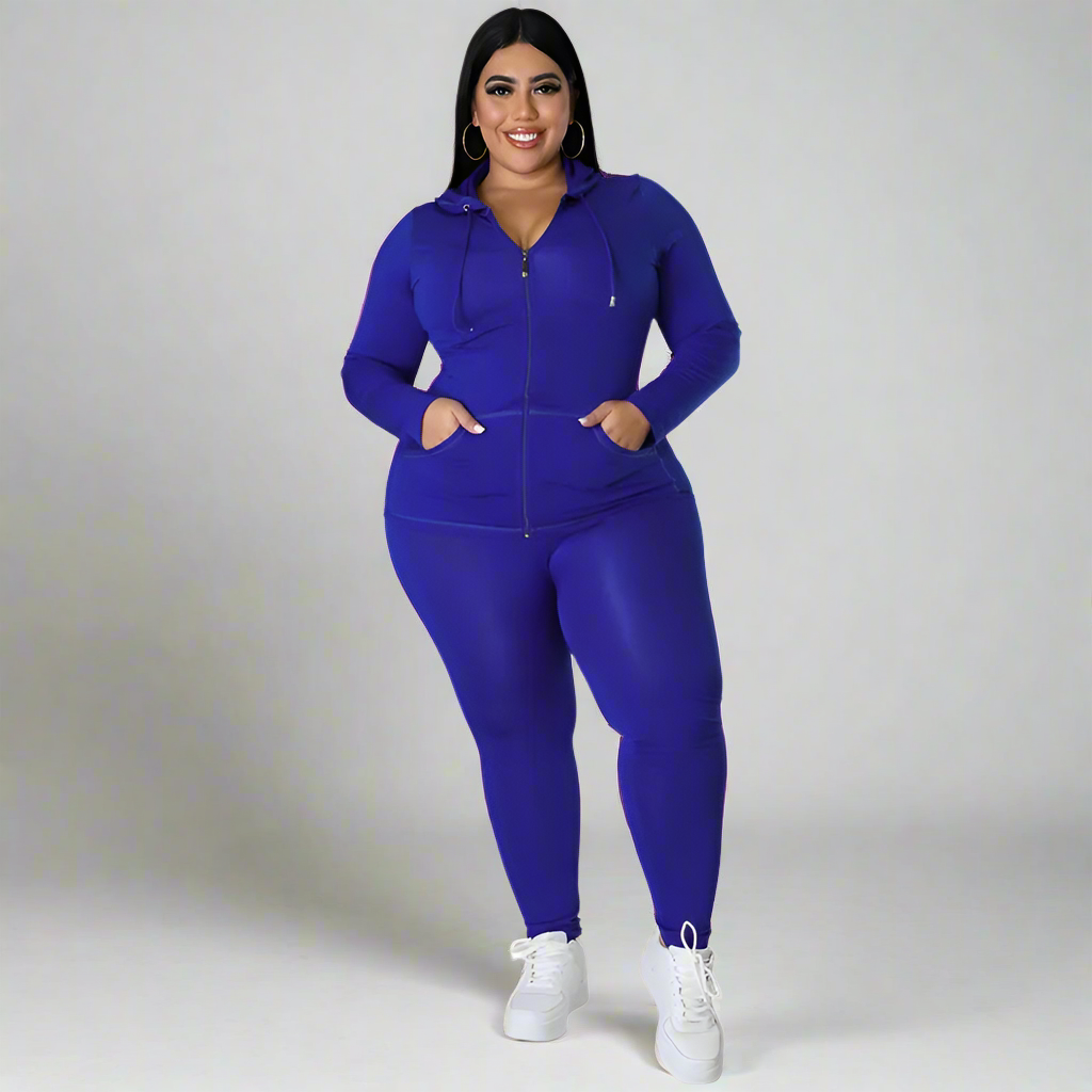 Tracksuit ~ 2 Piece ~ Hooded Zipper Top