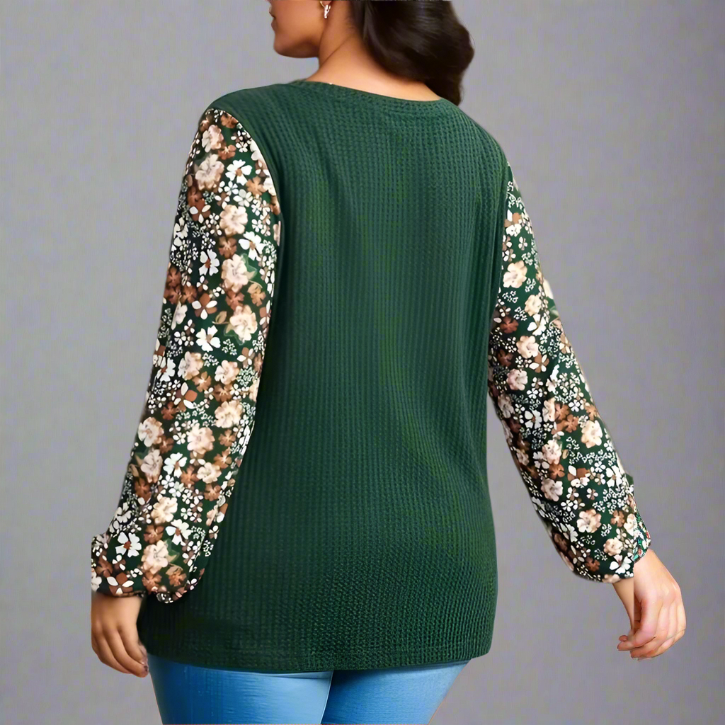 Top ~ Floral Lantern Sleeve