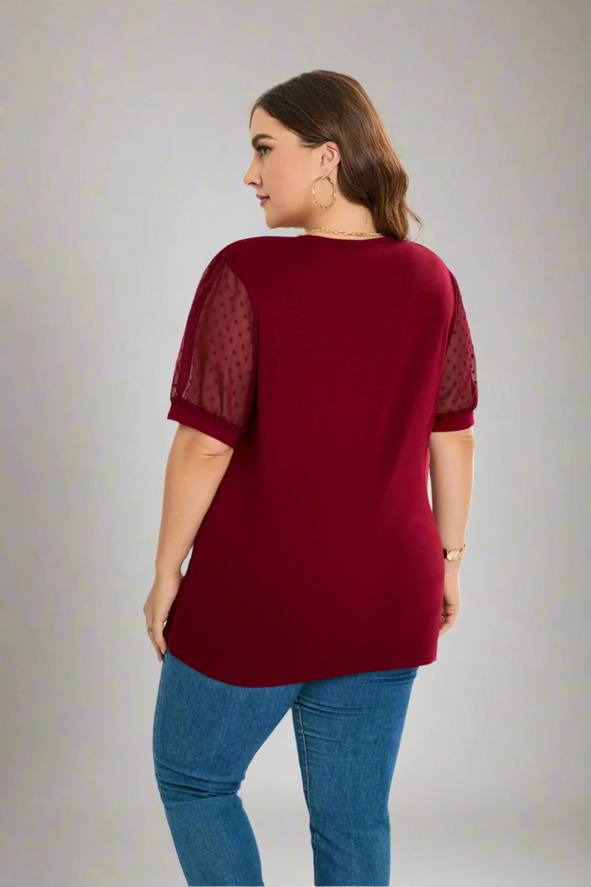 Top ~ Swiss Dot Sleeve