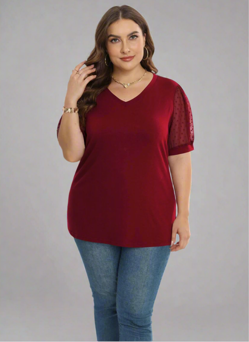 Top ~ Swiss Dot Sleeve