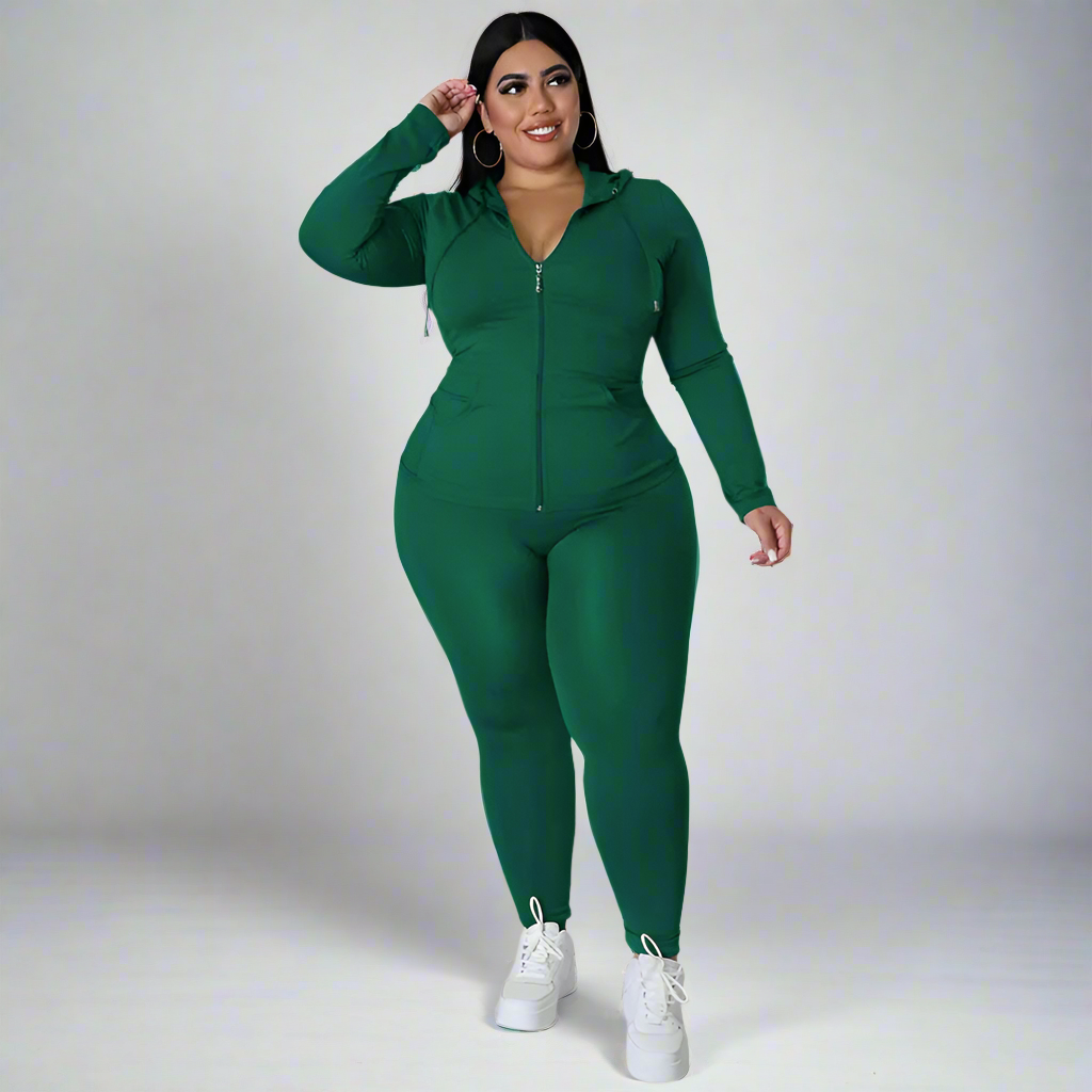 Tracksuit ~ 2 Piece ~ Hooded Zipper Top