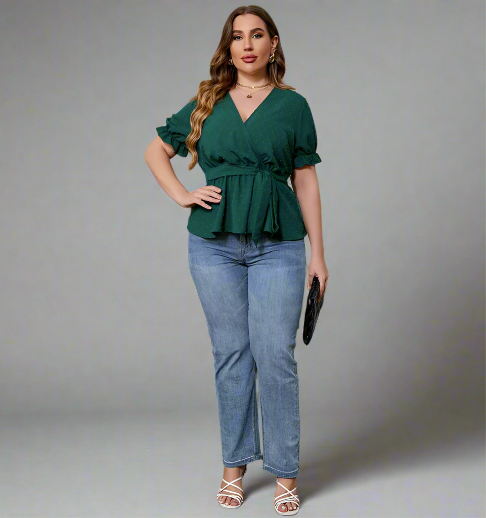 Top ~ Short Sleeve with Tie Waist