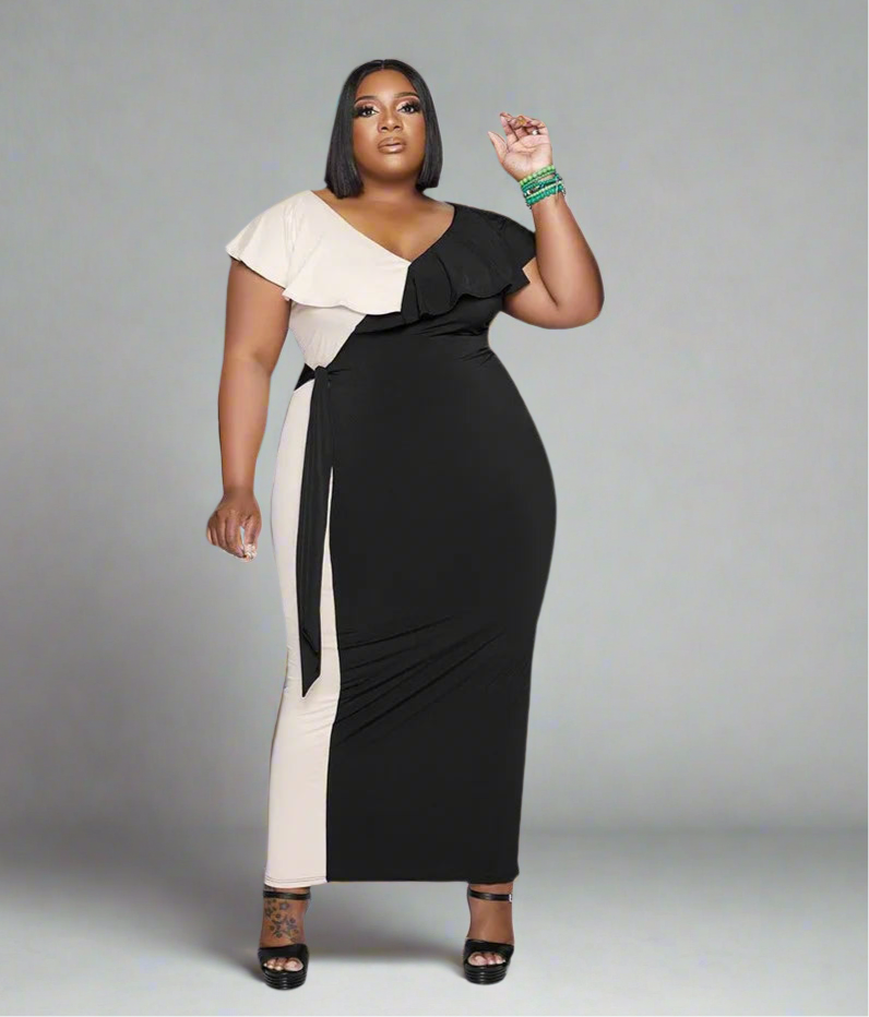 Dress ~ V Neck Butterfly Sleeve
