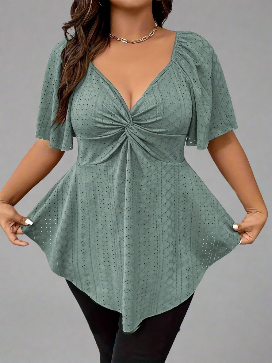 Top ~ Twisted Knot Neckline