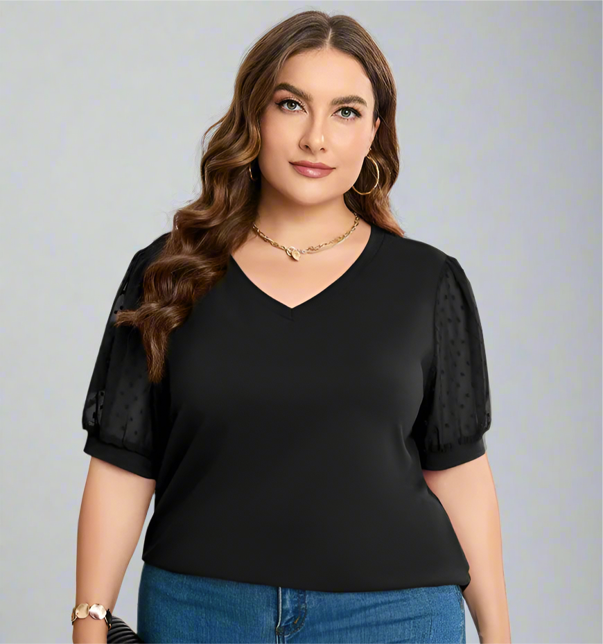 Top ~ Swiss Dot Sleeve