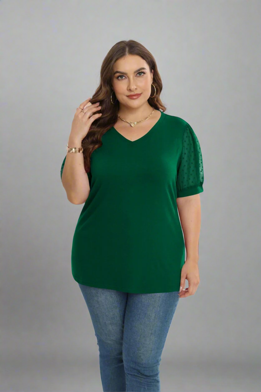 Top ~ Swiss Dot Sleeve