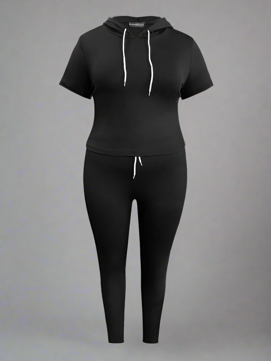 Tracksuit ~ 2 Piece Short Sleeve Hooded Top
