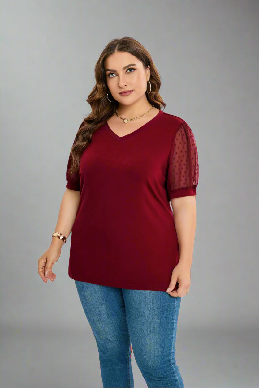 Top ~ Swiss Dot Sleeve