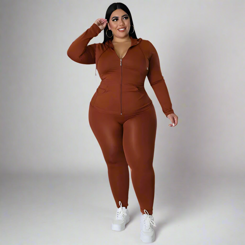 Tracksuit ~ 2 Piece ~ Hooded Zipper Top