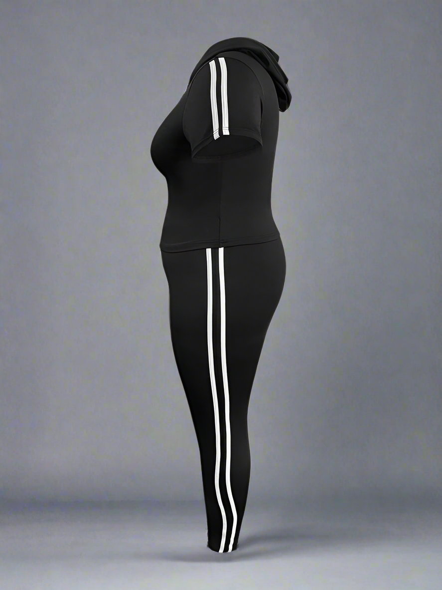 Tracksuit ~ 2 Piece Short Sleeve Hooded Top