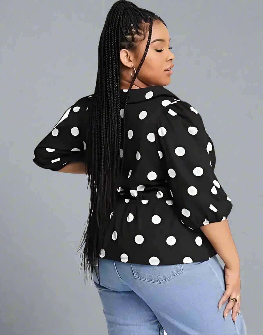 Top ~ Half Sleeve Peplum Blouse
