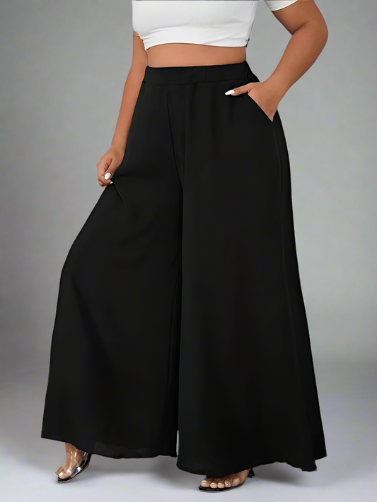 Bottoms ~ Elastic Waist Wide-leg Pants