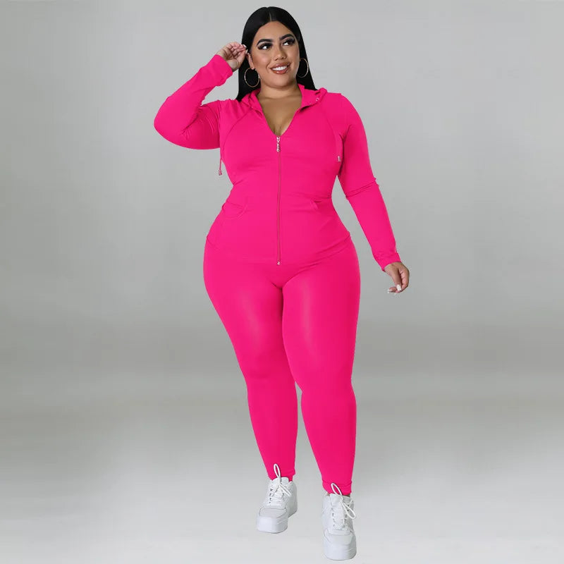 Tracksuit ~ 2 Piece ~ Hooded Zipper Top