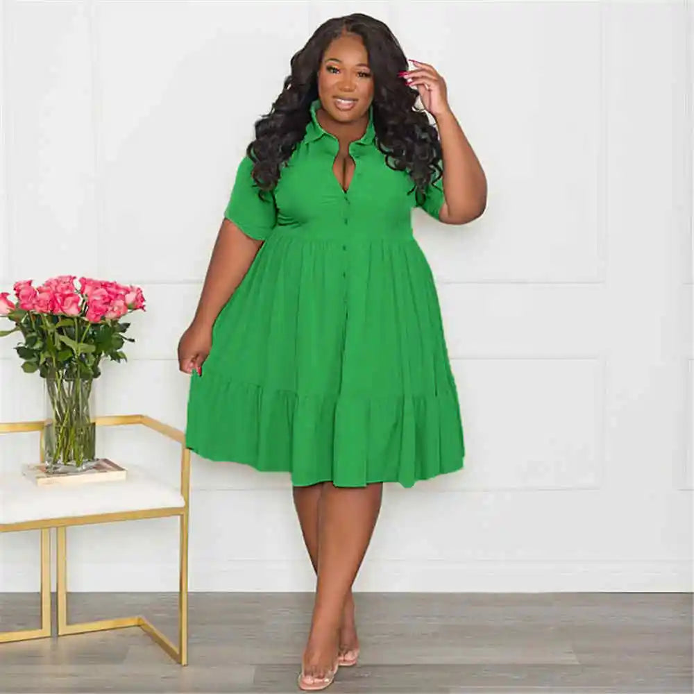 Dress ~ Short Sleeve With Flared Hem