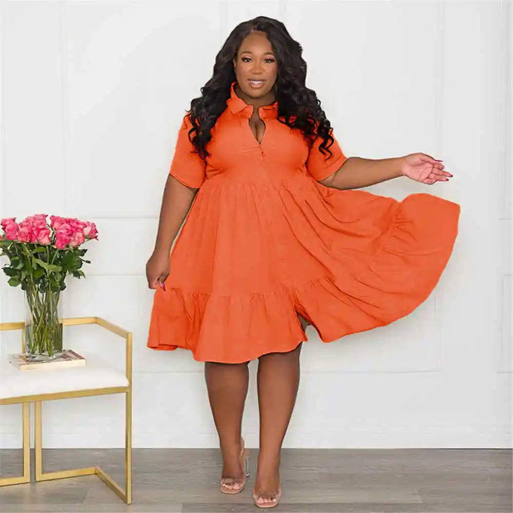 Dress ~ Short Sleeve With Flared Hem