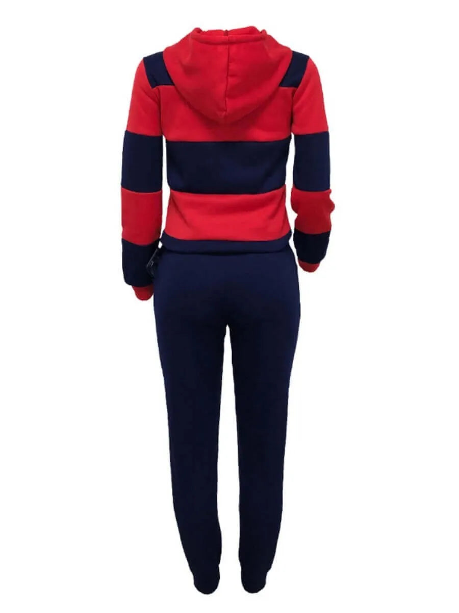 Tracksuit ~ 2 Piece ~ Hooded Striped Top