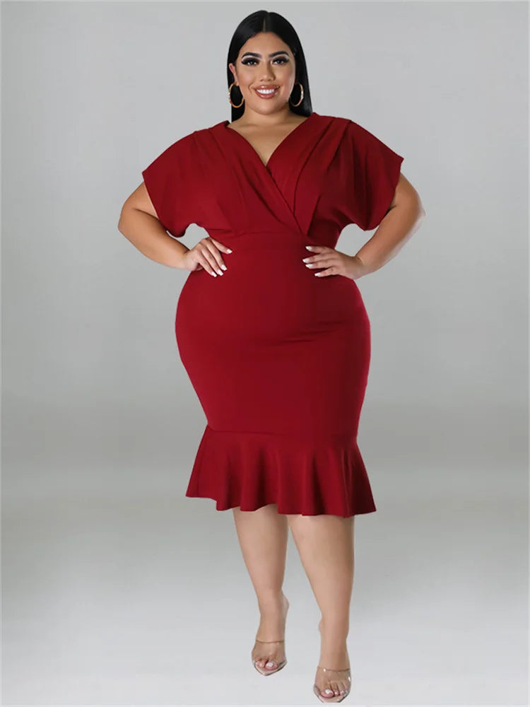 Dress ~ Short Sleeve with Ruffle Hem