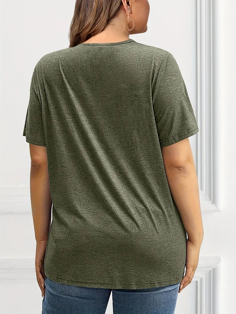 Top ~ Short Sleeve V Neck