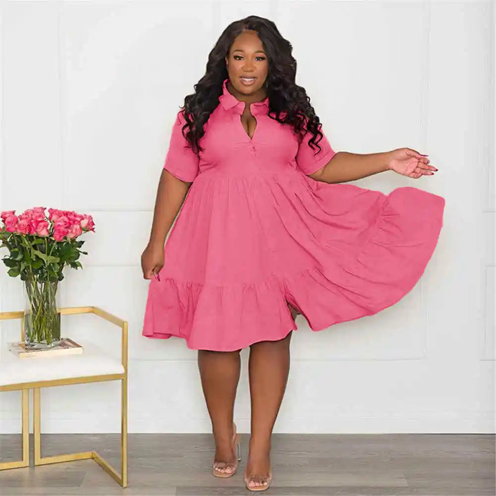 Dress ~ Short Sleeve With Flared Hem