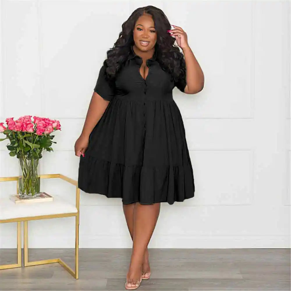 Dress ~ Short Sleeve With Flared Hem