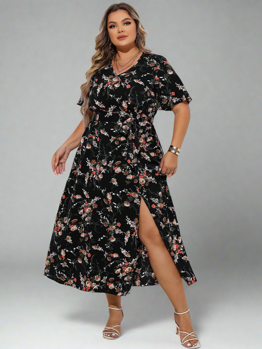 DRESS ~ Short Sleeve Floral Print