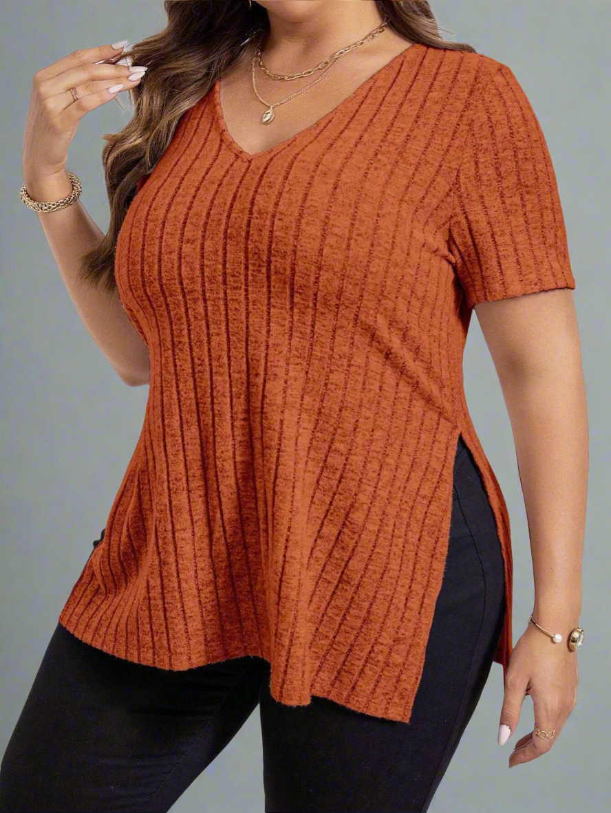 Top ~Short Sleeve Side Split