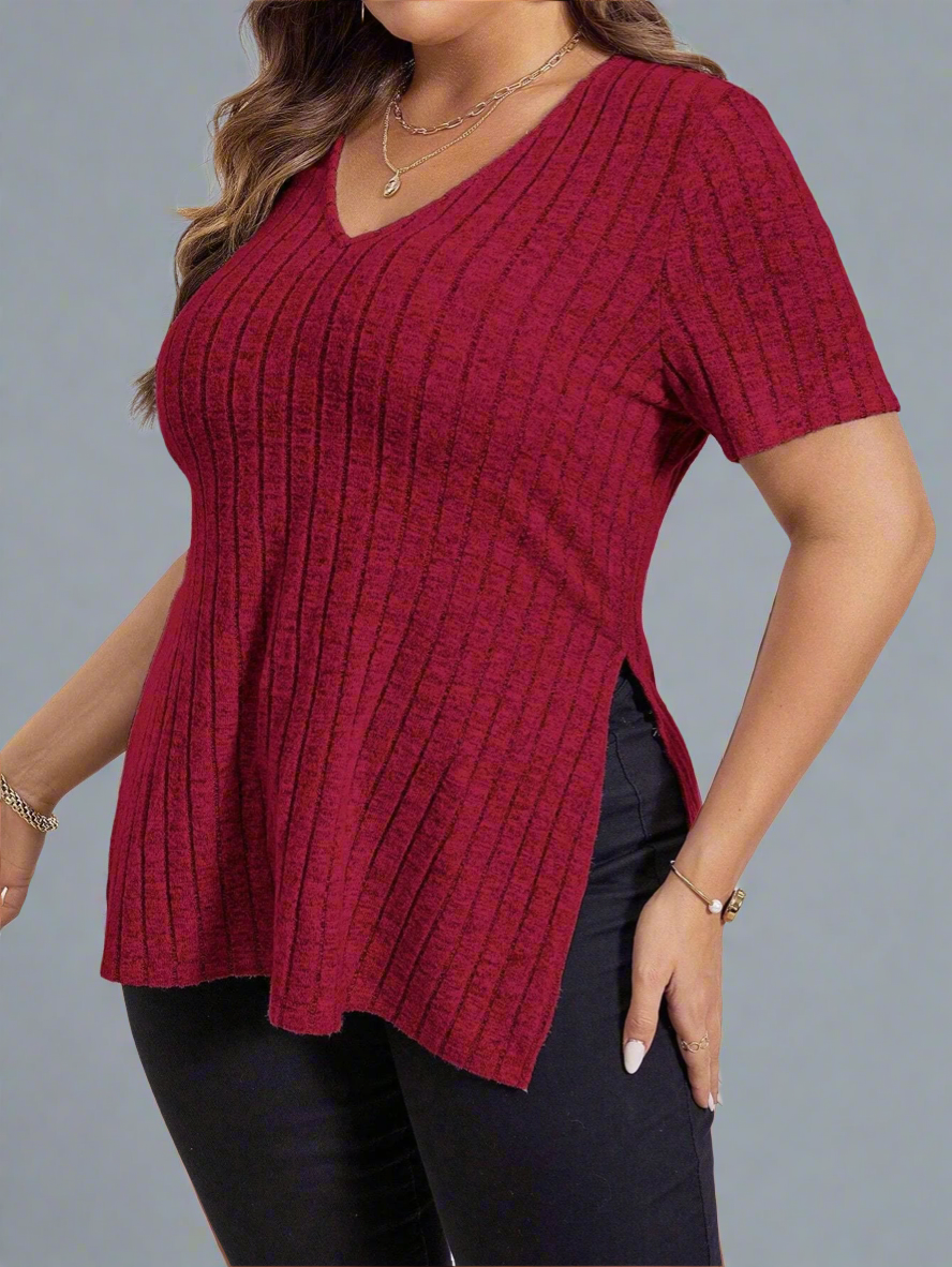 Top ~Short Sleeve Side Split