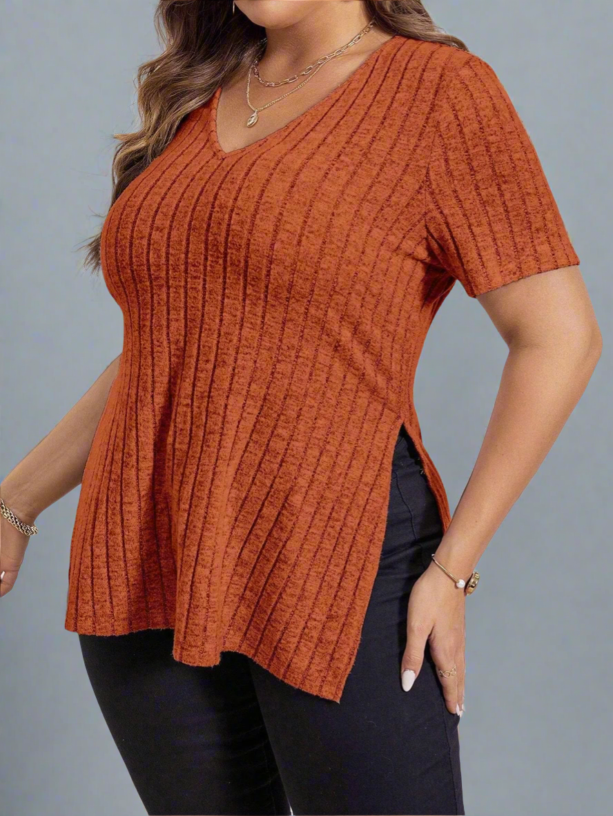Top ~Short Sleeve Side Split