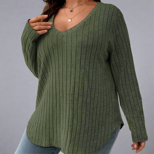 Top ~ Long Sleeve V Neck