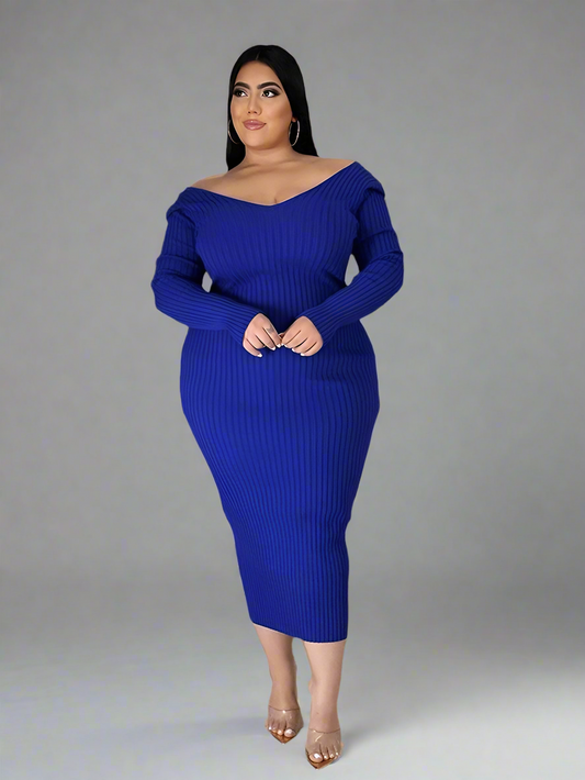 DRESS ~ Long Sleeve Solid Colour