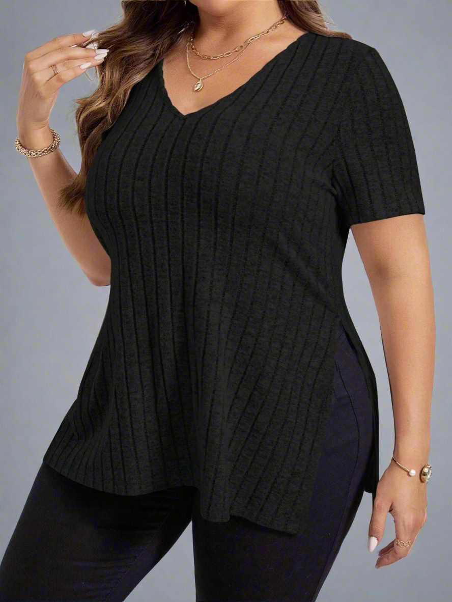 Top ~Short Sleeve Side Split