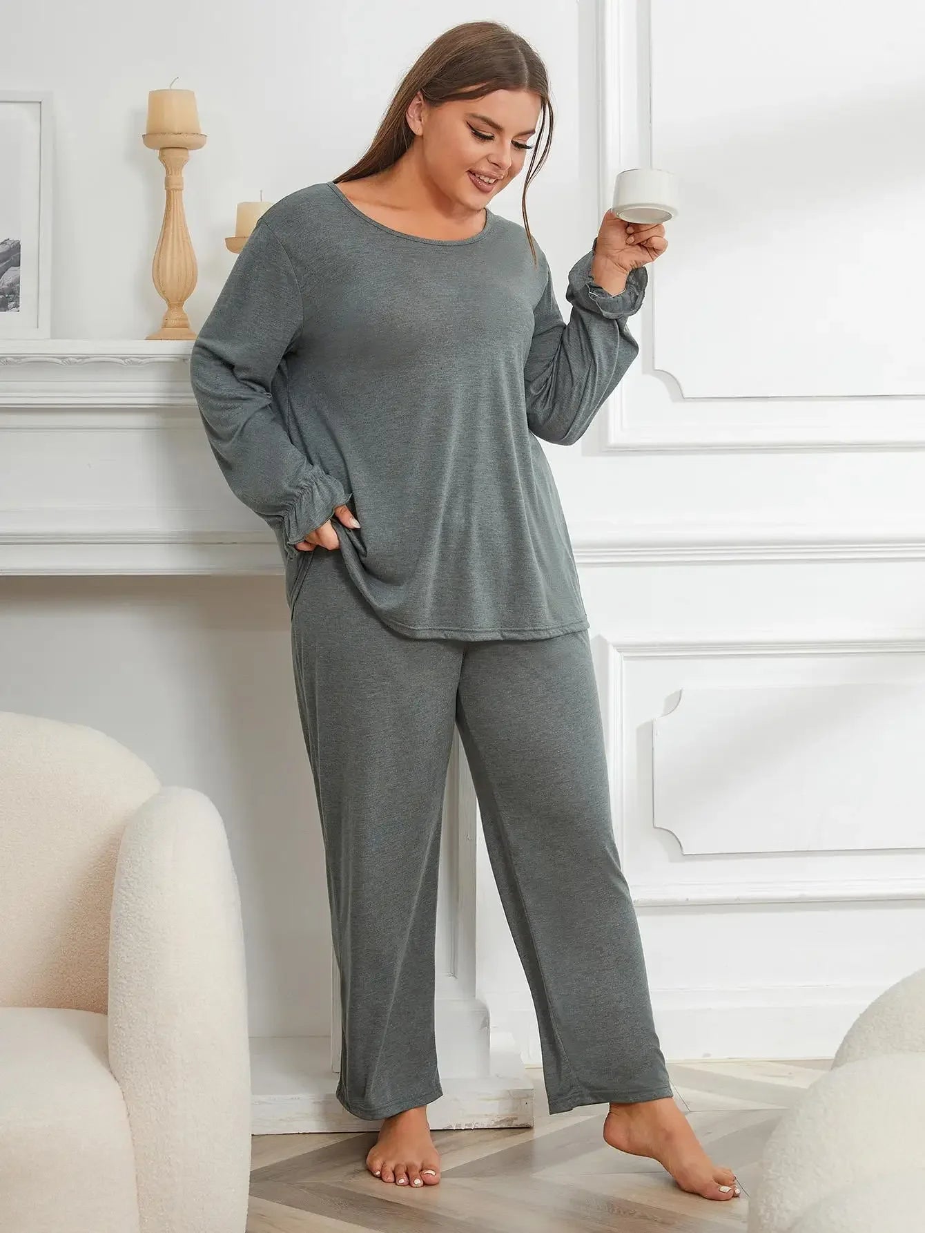 SLEEPWEAR ~ Solid Long Sleeve & Full-Length Pants