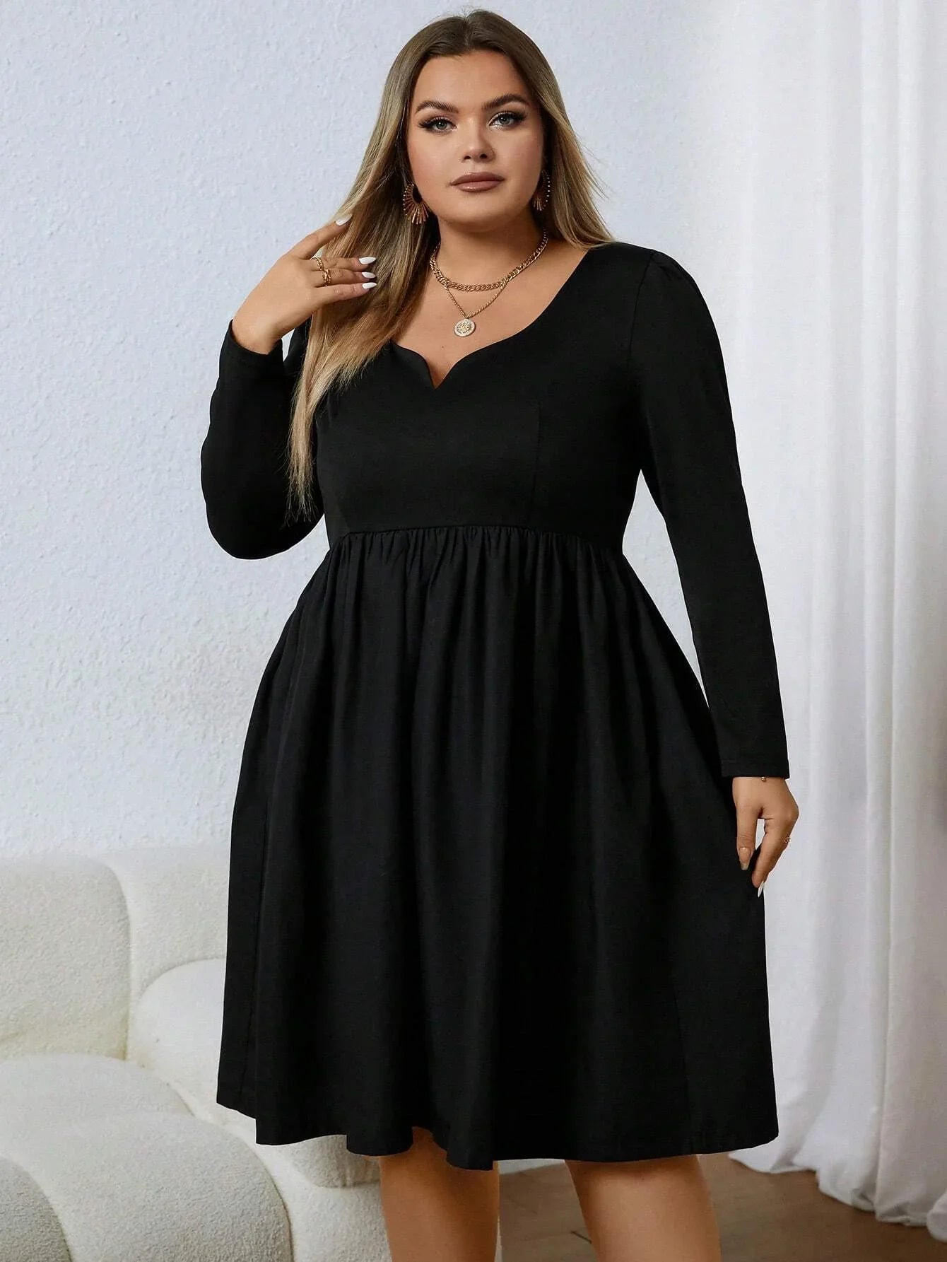 DRESS ~ Elegant Black Long Sleeve