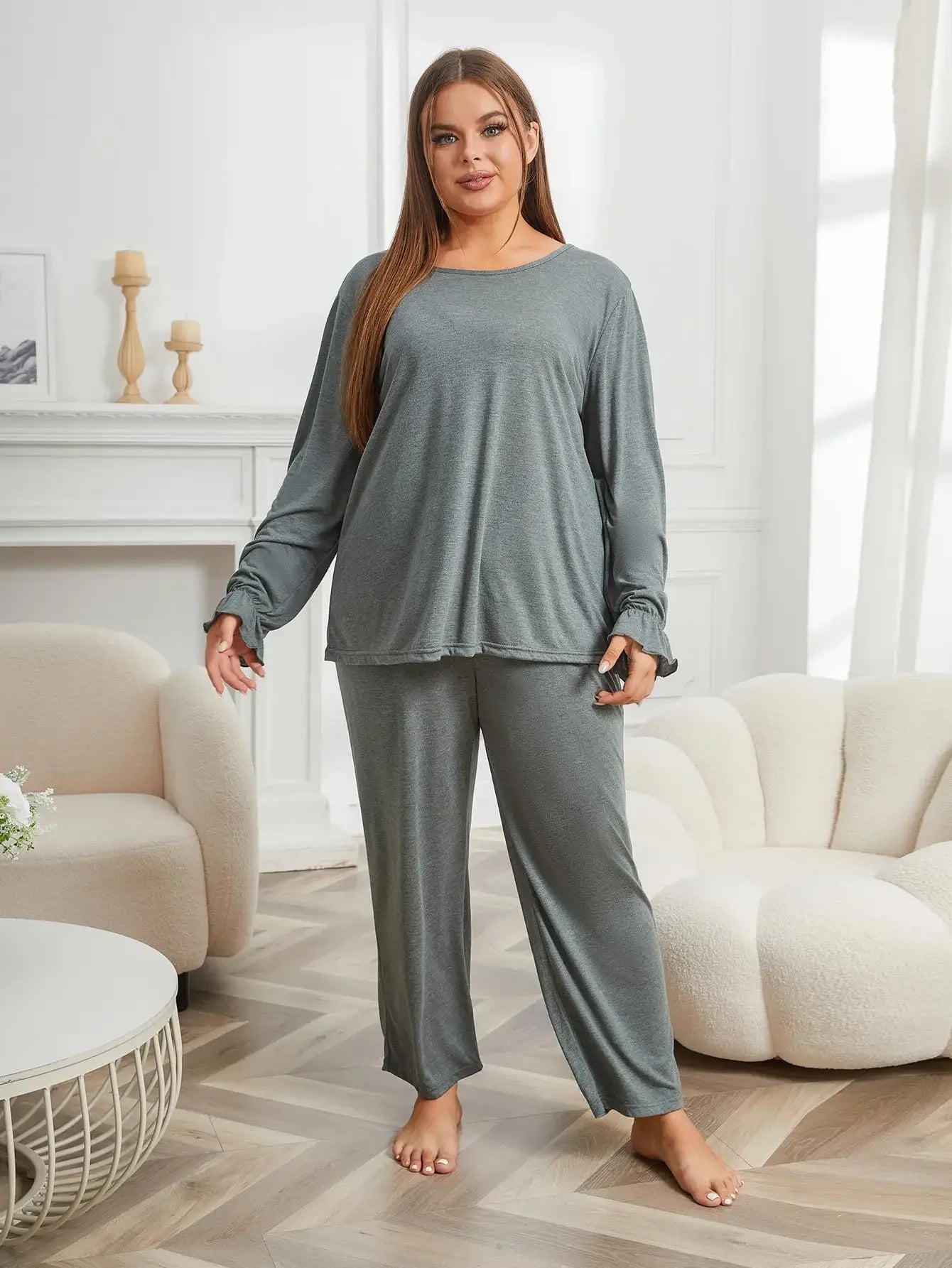 SLEEPWEAR ~ Solid Long Sleeve & Full-Length Pants