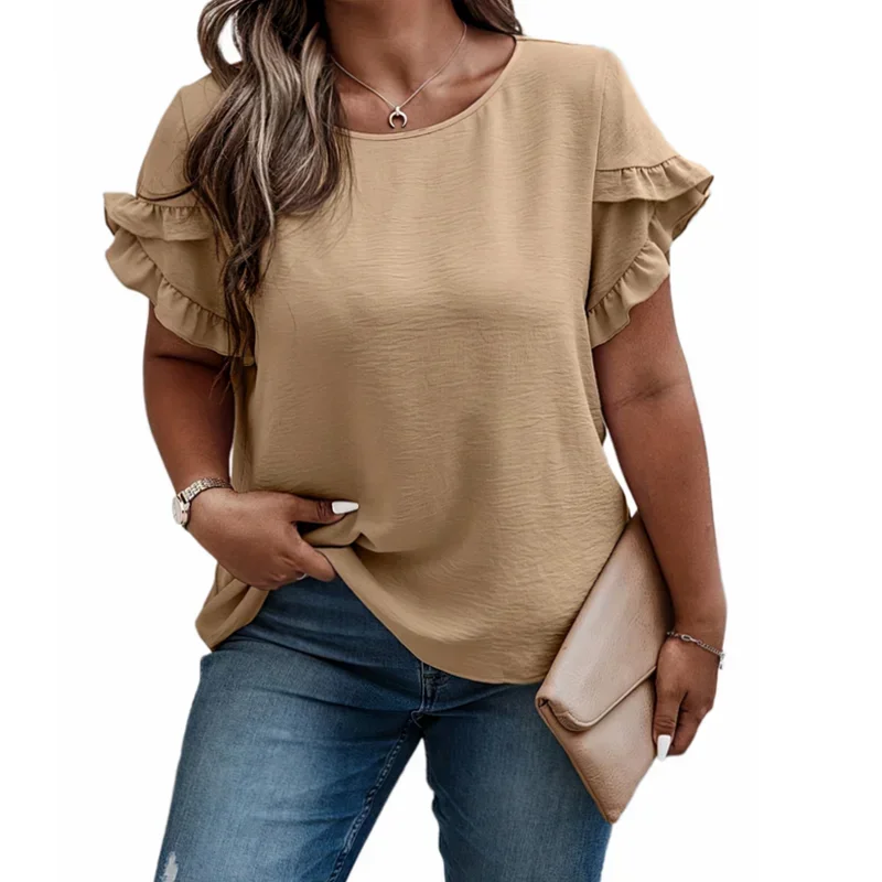 TOP ~ Ruffle Trim Sleeves