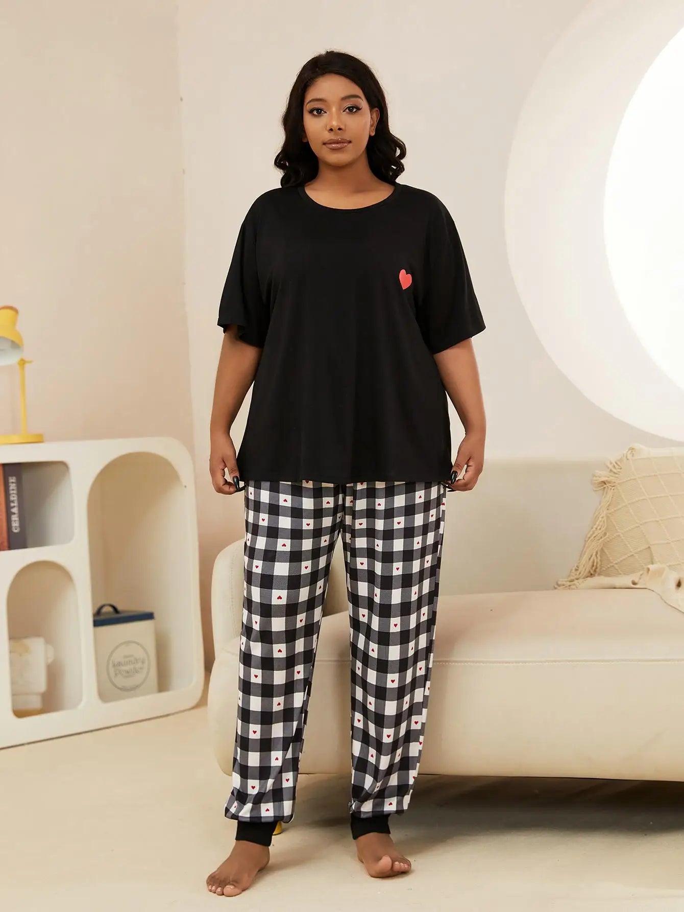 SLEEPWEAR ~ Short Sleeve Top & Drawstring Long Bottoms