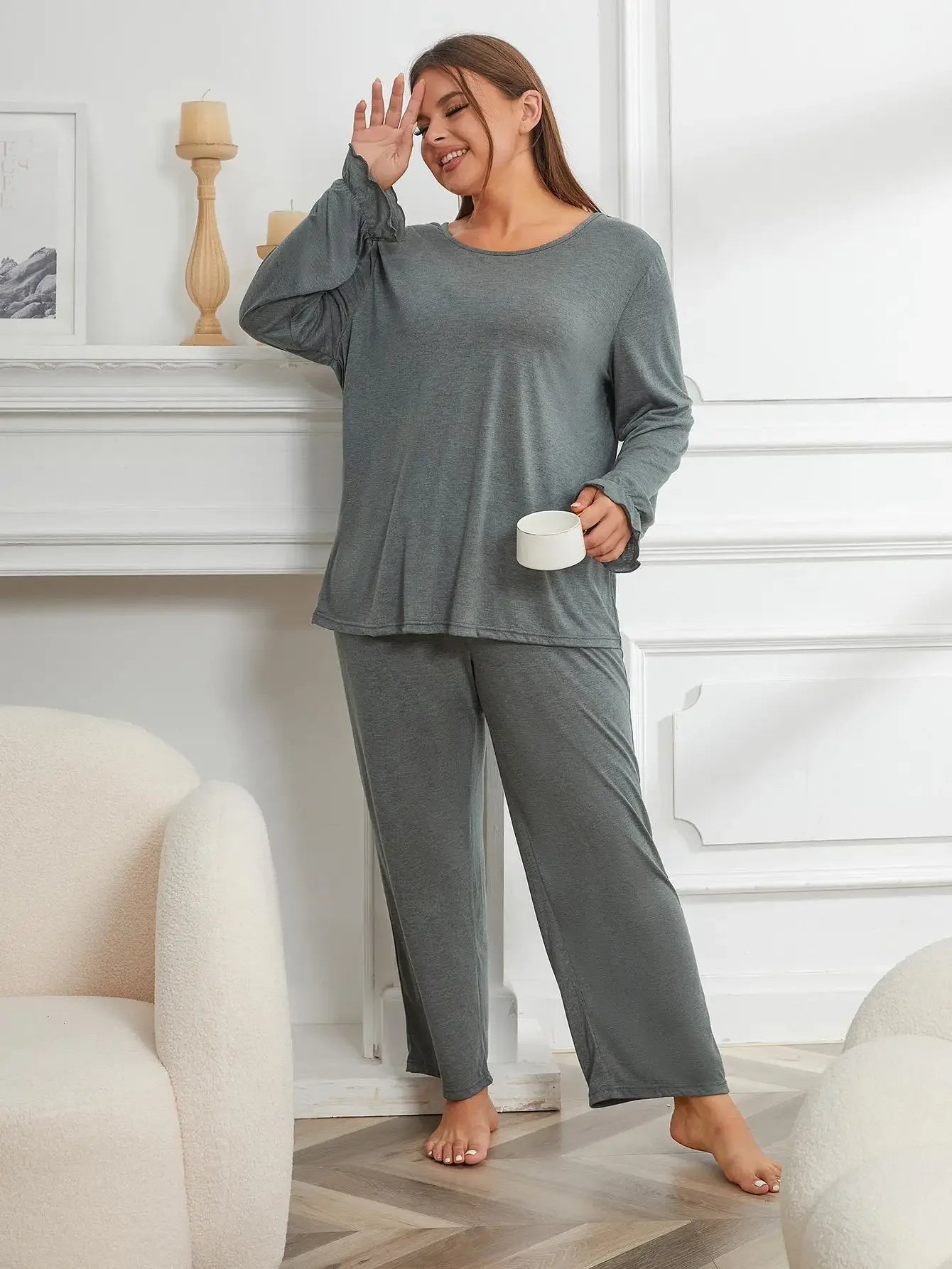 SLEEPWEAR ~ Solid Long Sleeve & Full-Length Pants