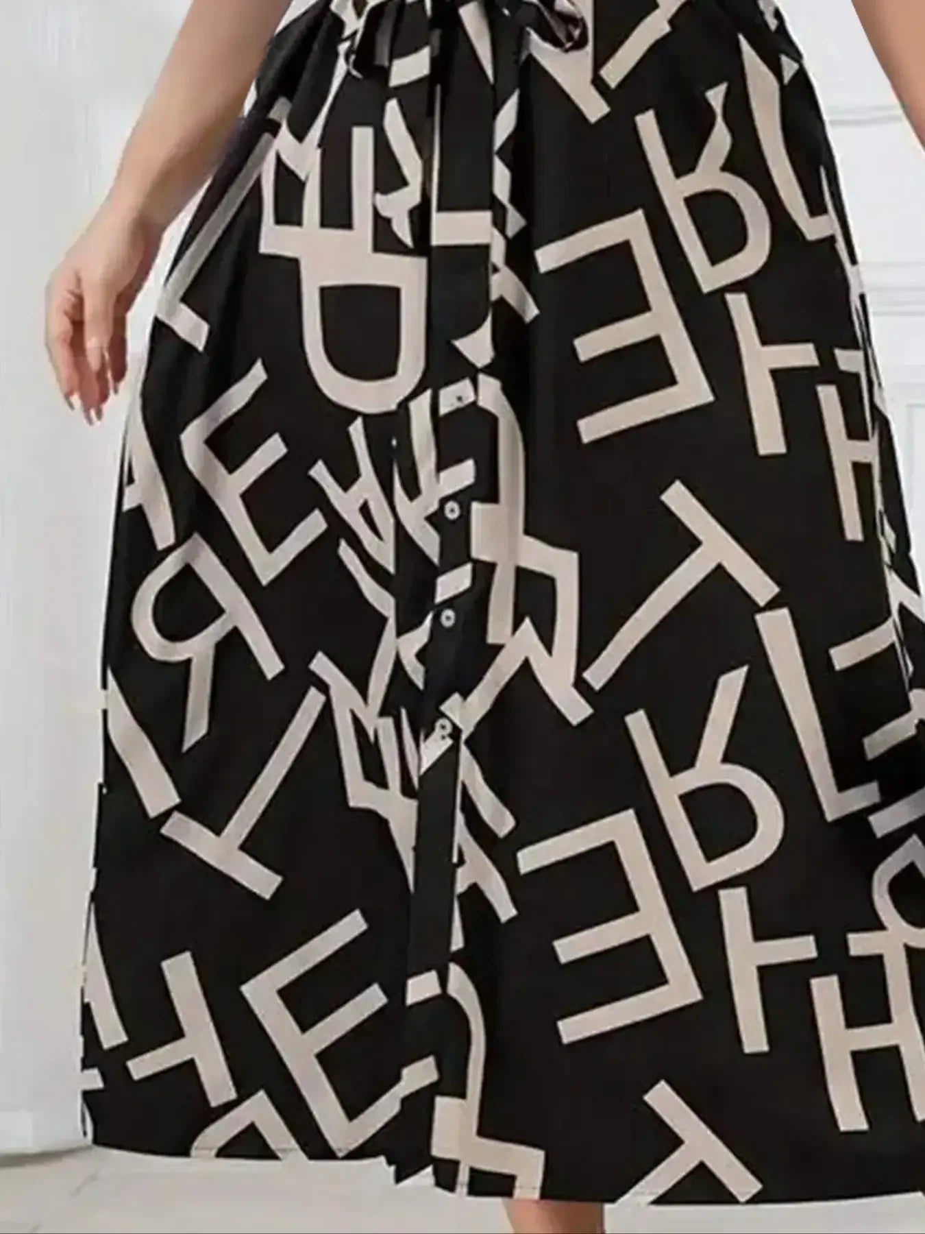 DRESS ~ Letter Print Tie Waist