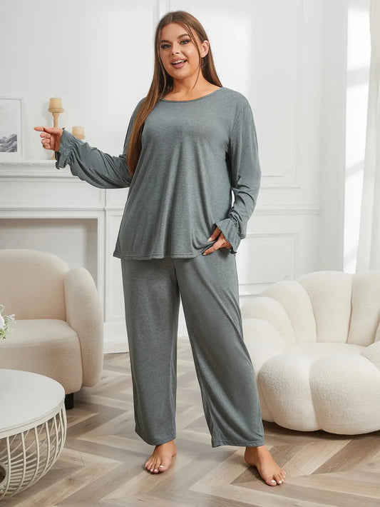 SLEEPWEAR ~ Solid Long Sleeve & Full-Length Pants