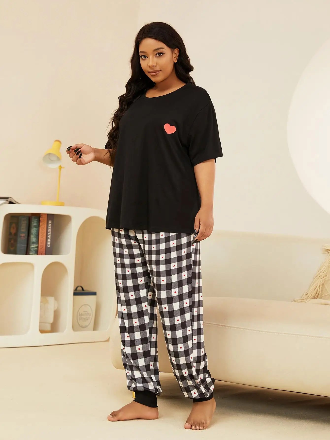 SLEEPWEAR ~ Short Sleeve Top & Drawstring Long Bottoms